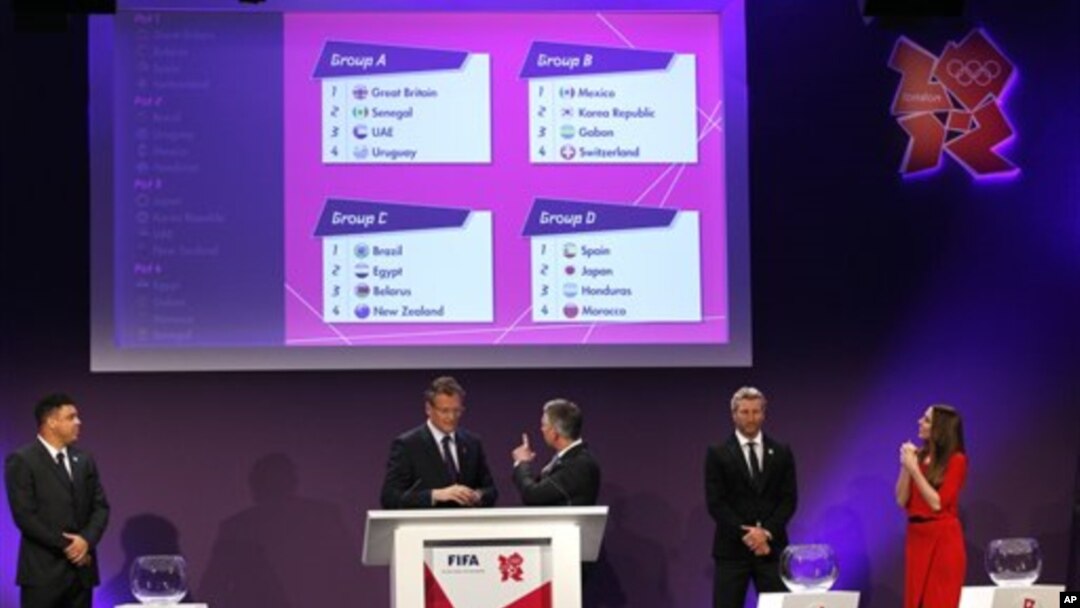 Penarikan undian pertandingan sepakbola Olimpiade London 2012 diadakan di Stadion Wembley, London, 24 April 2012.