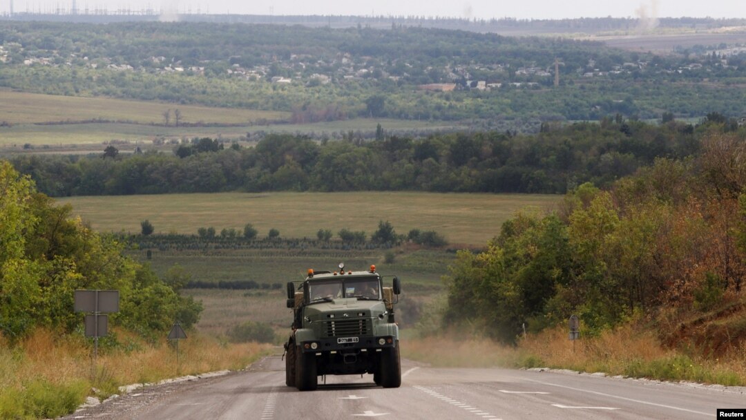 Ukrainian militaries drive out of Bakhmut, a war-affected area in eastern Ukraine, in Donetsk region, Sept. 5, 2022. 