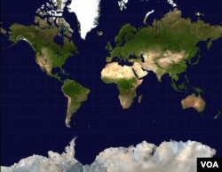Mercator Projection map/Wikimedia commons