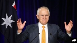 Koalisi Nasional Liberal pimpinan PM Malcolm Turnbull berada di jalur untuk memenangkan 73 kursi di DPR Australia (foto: dok). 