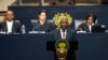 Le président sud-africain Cyril Ramaphosa s'adresse aux législateurs au Cap, en Afrique du Sud, le 14 juin 2024. 