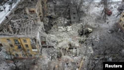Развалины жилого здания в Краматорске