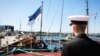 At the Maritime Museum, Estonia’s flag flies off the bow of the freshly restoredd icebreaker Suur Tõll. During its century in existence, this German-made boat has through the hands of Czars, Soviets, and Estonian nationalists. (Vera Undritz/VOA)