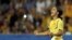 FILE - Australia's forward Sam Kerr celebrates during the France 2019 Women's World Cup between Norway and Australia at the Stade de Nice stadium in Nice, France, June 22, 2019. 