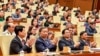 Vietnam's President Luong Cuong, Vietnam's communist party general secretary To Lam, Vietnam's PM Pham Minh Chinh and others attend the National Assembly's extraordinary session opening in Hanoi, Feb. 12, 2025. 