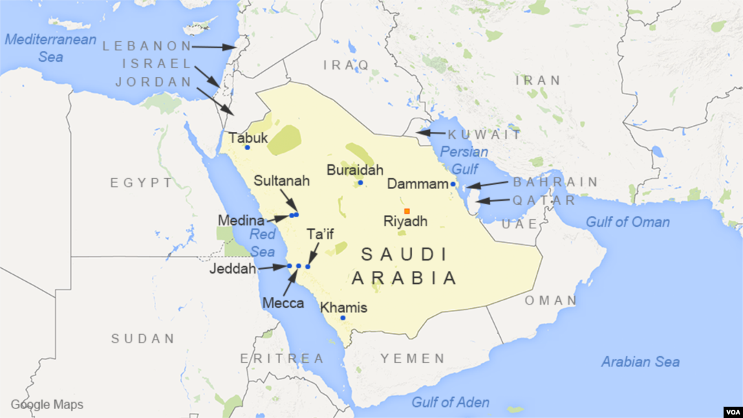 Mecca And Medina Map Saudi Arabia Executes 37 Citizens For 'Terrorism'