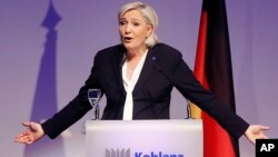 Marine Le Pen à Koblenz, en Allemagne le 21 janvier 2017.