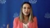 Kristina Rosales, portavoz en español del Departamento de Estado, durante una entrevista con la VOA el 21 de septiembre de 2021.