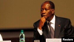 Ivory Coast President Alassane Ouattara attends the sixth joint AU/ECA Conference of African Ministers of Finance and Economic Development in Abidjan, Ivory Coast, March 25, 2013.