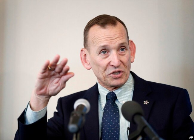 Director of the United States Secret Service Randolph Alles speaks at the Atlanta Press Club in Atlanta, Feb. 1, 2018.