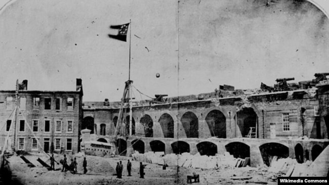 Fort Sumter under the Confederate flag