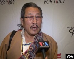 Ngawang Norbu, a Tibetan-American and Tibet supporter shown in this photo taken from video, attended Tibet Lobby Day on Capitol Hill in Washington, March 2017.