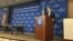 Ambassador Richard Olson, the U.S. special representative for Afghanistan and Pakistan, speaks Sept. 29, 2016, at an event organized by the Paul H. Nitze School of Advanced International Studies at Johns Hopkins University. (H. Alikoza/VOA) 
