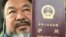 This handout picture released by Chinese dissident artist Ai Weiwei on July 22, 2015 shows Ai Weiwei posing with his passport in Beijing. 