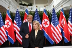 FILE - President Donald Trump is interviewed by VOA Contributor Greta Van Susteren, June, 12, 2018, in Singapore.