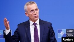 NATO Secretary-General Stoltenberg holds a news conference, in Brussels