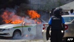 Wani dan sandan Najeriya a lokacin da mabiya mazhabar Shi'a ke zanga-zanga a Abuja a shekarar 2018. 