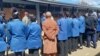 Some students, teachers and parents at a school in South Africa