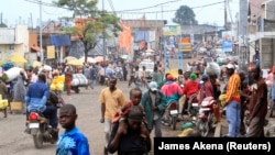 Vue partielle d'une rue du centre de Goma, dans l'est de la République démocratique du Congo, le 22 novembre 2012. 