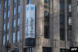 The Twitter Headquarters in San Francisco, California on November 4, 2022. (Photo by Samantha Laurey / AFP)