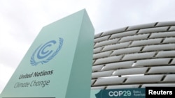 ARCHIVO - Una vista muestra la sede de la conferencia de las Naciones Unidas sobre el cambio climático COP29, en Bakú, Azerbaiyán, el 20 de noviembre de 2024. 