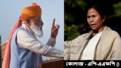 প্রধানমন্ত্রী নরেন্দ্র মোদী ও পশ্চিমবঙ্গের মুখ্যমন্ত্রী মমতা বন্দ্যোপাধ্যায়- ফটো কোলাজ- এপি ও এএফপি 