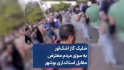 شلیک گاز اشک‌آور به سوی مردم معترض مقابل استانداری بوشهر 