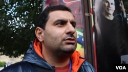 FILE - Rufat Safarov is a former prosecutor who heads the Defense Line human rights organization. He attributed his recent detention to being nominated for a human rights award in the United States.