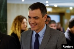 Spanish Prime Minister Pedro Sanchez arrives to attend the 68th Annual Session of the NATO Parliamentary Assembly in Madrid, Nov. 21, 2022.