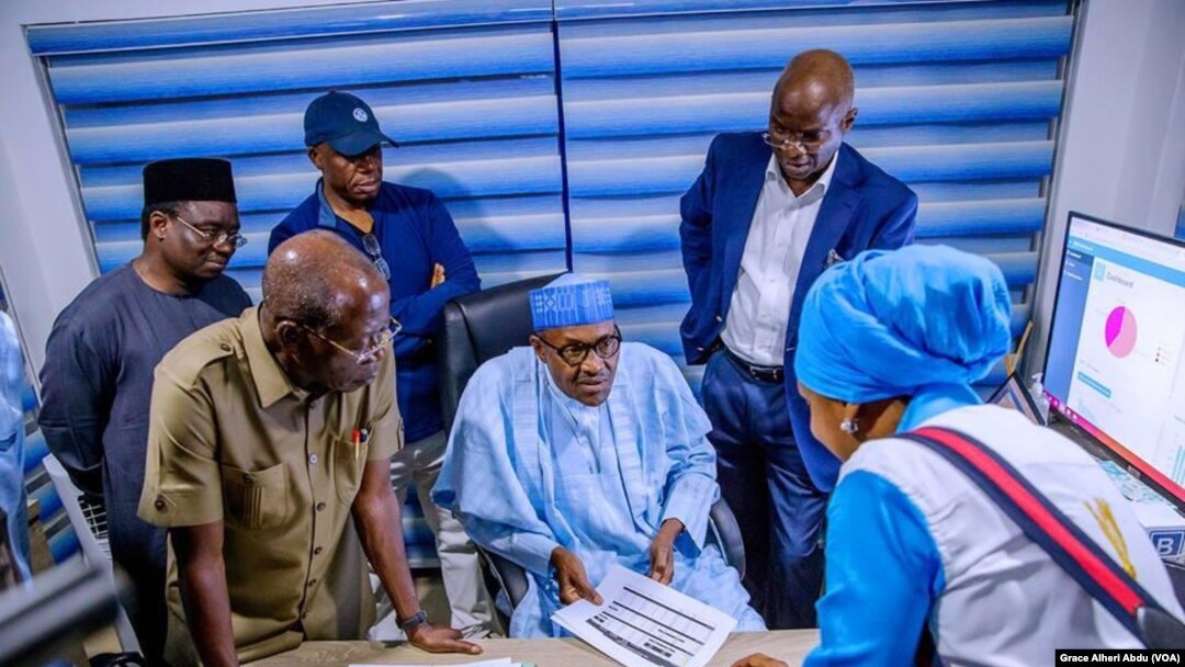 Prezida Muhammadu Buhari akurikirana ibarura ry'amajwi y'amatora