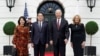 U.S. President Biden and first lady Jill Biden welcome Japanese Prime Minister Kishida and his wife Yuko Kishida to the White House, in Washington