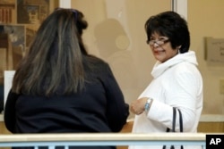 Former state Legislator Sharon Clahchischilliage, a Republican citizen of the Navajo Nation, is seen on Feb. 6, 2024, in Santa Fe, New Mexico.