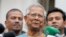 FILE - Nobel laureate Muhammad Yunus speaks to the media after he was granted bail by a court in an embezzlement case, in Dhaka, Bangladesh, March 3, 2024.