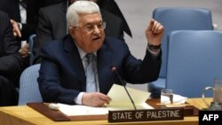 Presiden Palestina Mahmoud Abbas berbicara di markas PBB, New York (foto: dok). 