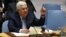 Tổng thống Palestine Mahmoud Abbas phát biểu tại Hội đồng Bảo an Liên hiệp quốc ở New York, ngày 20/2/2018.