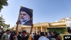 Mfuasi wa Moqtada Sadr. Picha na AFP.