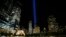 FILE - The Tribute in Light is seen in the sky above the National September 11 Memorial at the World Trade Center site on the 16th anniversary of the Sept. 11 terror attacks, New York, Sept. 11, 2017.
