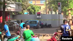 FILE: People Standing Outside Army Headquarters In Burkina Faso After Embassy Attack. Taken March 3, 2018