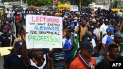 FILE: The Nigerian Labour Congress and other affiliated unions have launched a two-day nationwide strike in solidarity with the Academic Staff Union of Universities (ASUU) to end the ongoing ASU walkout in public universities and allow students to return to school.