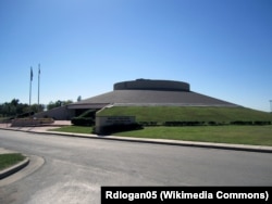 The Muscogee Nation Mound building in Okmulgee, Oklahoma, the seat of the tribal government.