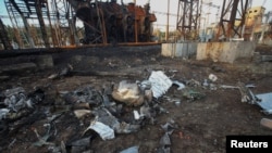 Remains of a Russian cruise missile are seen at a compound of a heavily damaged power substation, as Russia's attack on Ukraine continues, in Kharkiv, Ukraine September 12, 2022. (REUTERS/Vyacheslav Madiyevskyy)