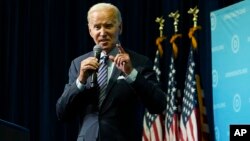 President Joe Biden speaks at a Democratic National Committee event in Oxon Hill, Maryland, Sept. 8, 2022.