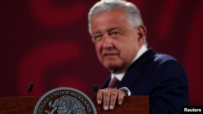 Mexican President Andres Manuel Lopez Obrador, giving a shoutout