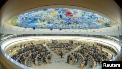 지난해 9월 스위스 제네바에서 유엔 인권이사회 회의가 열리고 있다.