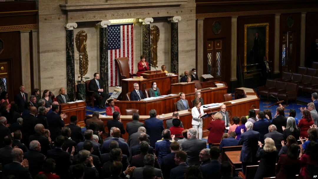 House Speaker Nancy Pelosi speaks on the House floor at the Capitol in Washington Nov. 17, 2022. 