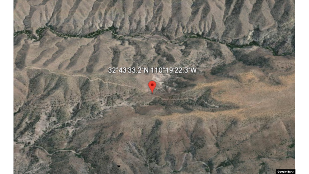 Google Earth screenshot showing location of the Arizona mountain pass formerly known as "Sq--- Saddle," to be renamed "Rattlesnake Saddle."