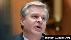 Giám đốc FBI Christopher Wray phát biểu trong ngày thứ hai điều trần trước Ủy ban An ninh Nội địa Thượng viện, Washington, ngày 17 tháng 11 năm 2022.