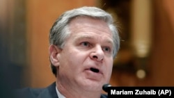 FBI director Christopher Wray testifies for a second day before the Senate Homeland Security Committee, Washington, Thursday, Nov. 17, 2022.