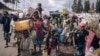 War-displaced people flee toward the city of Goma, Democratic Republic of Congo, on Nov. 15, 2022.