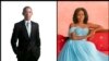 This combination of photos shows the official White House portraits of former President Barack Obama, by artist Robert McCurdy, and former first lady Michelle Obama, by artist Sharon Sprung, during a ceremony in the East Room of the White House, Sept. 7, 